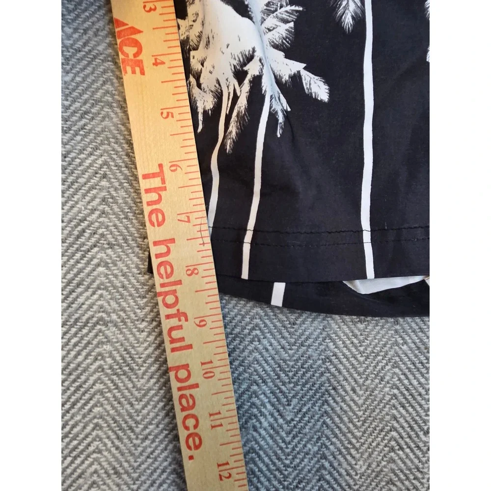 Arizona Jean Co Mens Black White Palm Tree Board Shorts Medium Swim Trunks